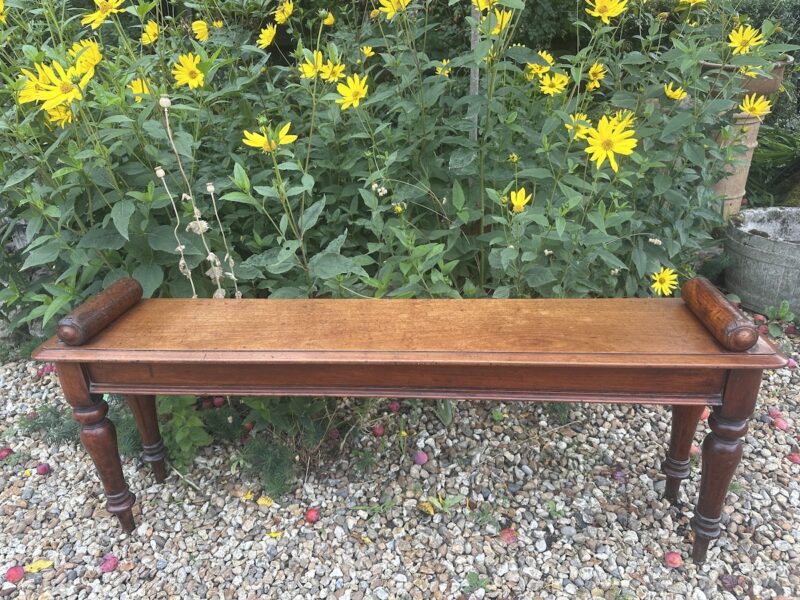 William IV Mahogany Bench / Window Seat with Turned Legs