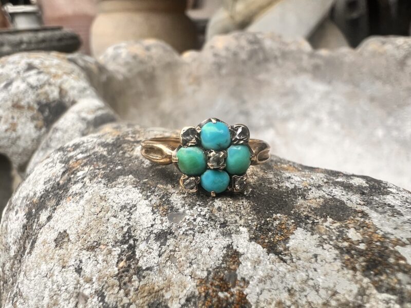 Gold, Diamond & Turquoise Ring - Image 2