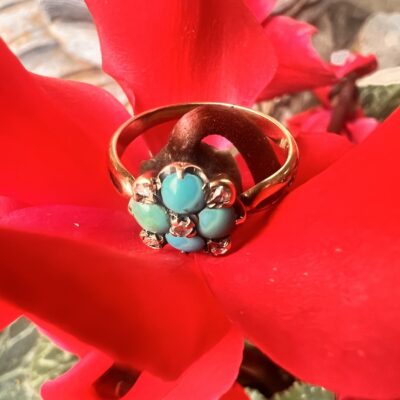 Gold, Diamond & Turquoise Ring