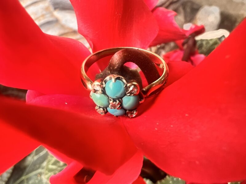Gold, Diamond & Turquoise Ring