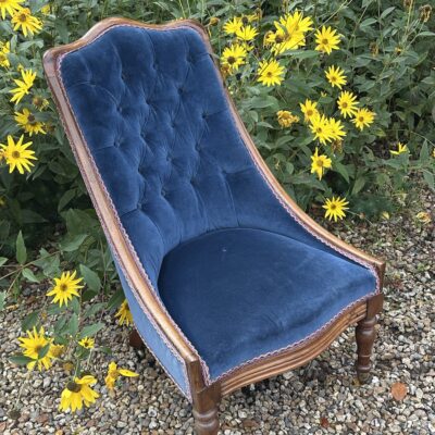 Victorian Mahogany Button Back Slipper Chair