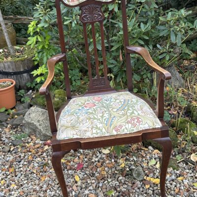 ARTS & CRAFTS Elbow Chair Upholstered in 'William Morris' Material
