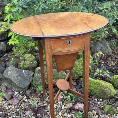 George III Mahogany Oval Drop-Leaf Worktable