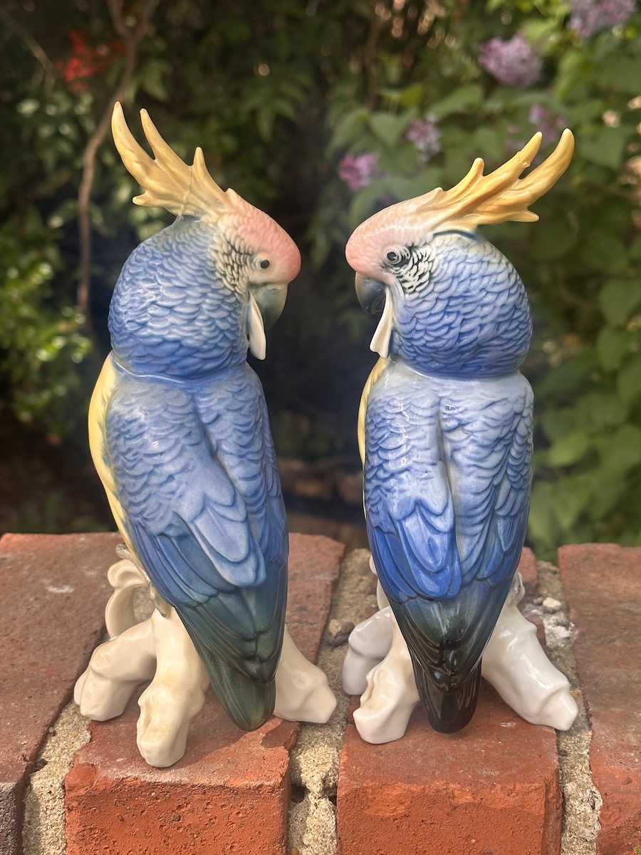 KARL ENS Porcelain Pair of Cockatoos
