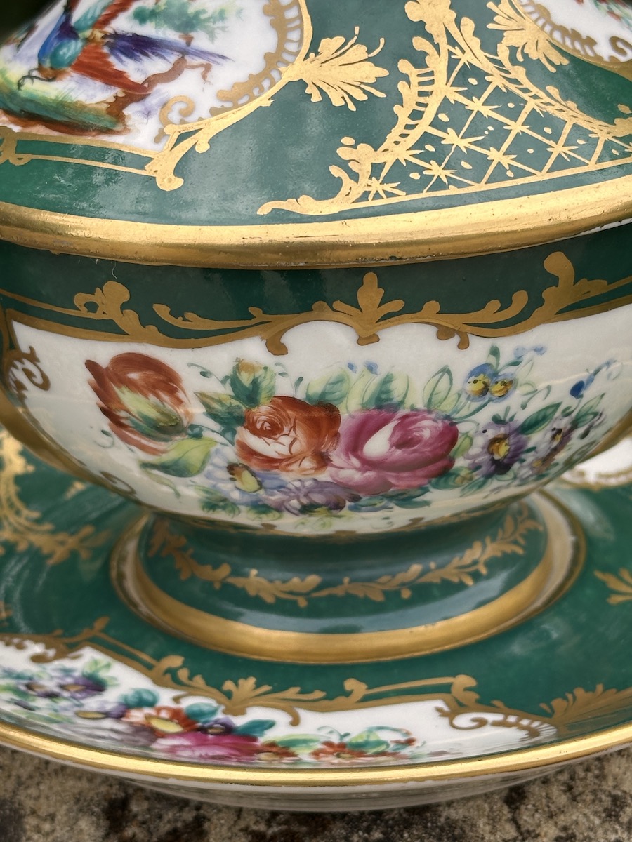 LE TALLEC Paris Hand Painted & Gilded French Porcelain Tureen & Stand - Image 3