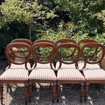 Set of 8 Mahogany Balloon Back Dining Chairs
