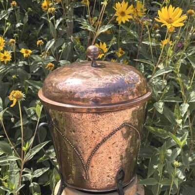 Arts & Crafts Copper Log Bin