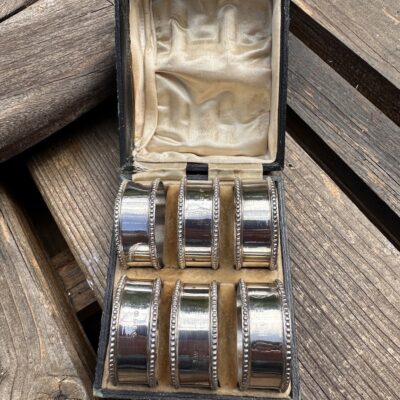 Boxed Set of 6 Sterling Silver Napkin Rings