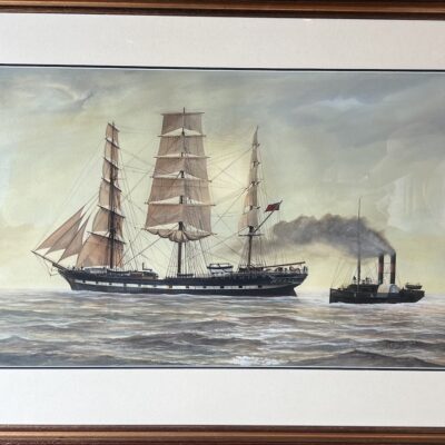 FRANK JOSEPH HENRY GARDINER Original Watercolour of a Steamer