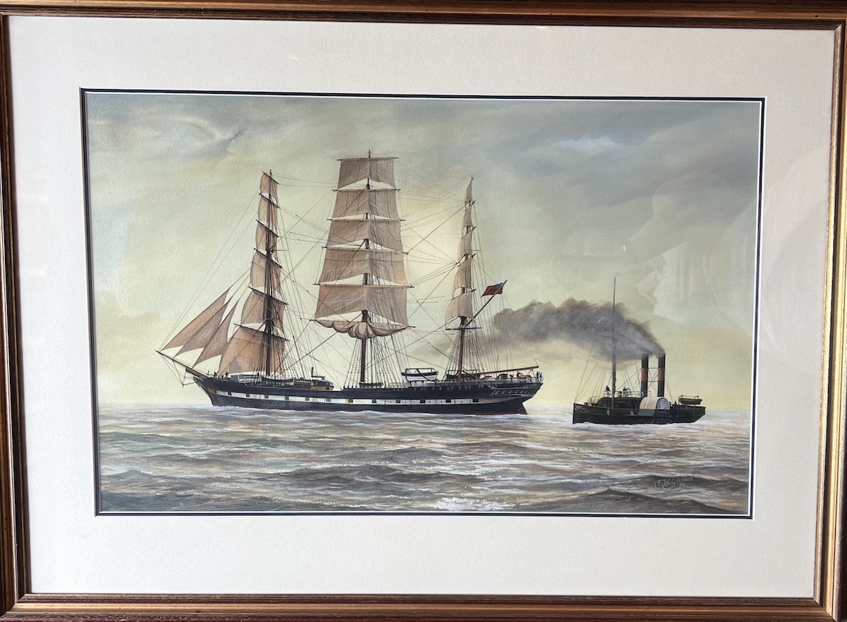 FRANK JOSEPH HENRY GARDINER Original Watercolour of a Steamer