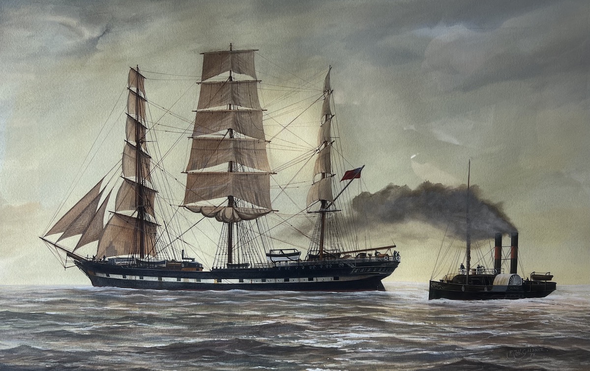 FRANK JOSEPH HENRY GARDINER Original Watercolour of a Steamer - Image 2