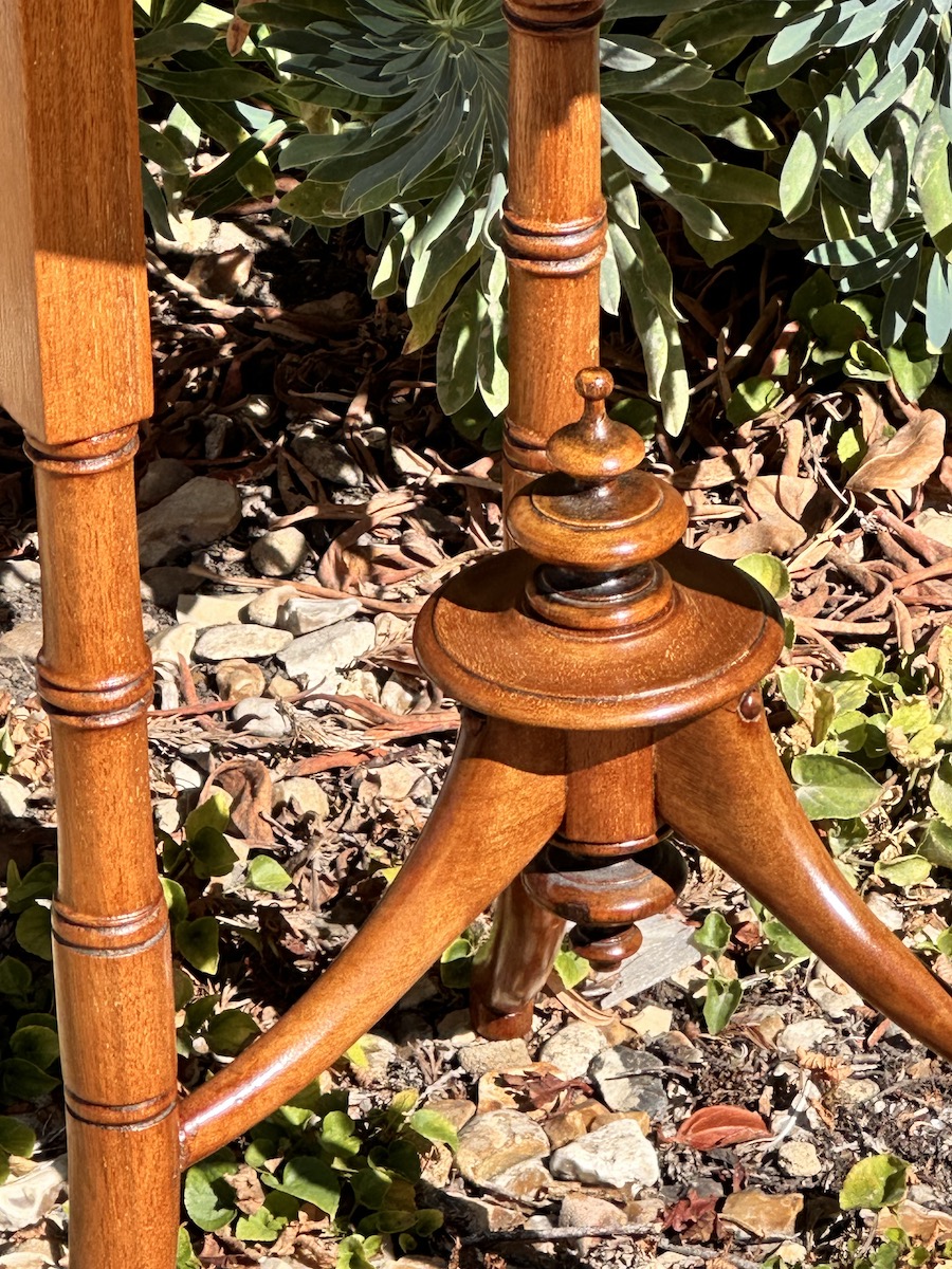 19th Century Fruitwood Triangular Drop-Leaf Occasional Table with Tripod Base - Image 3