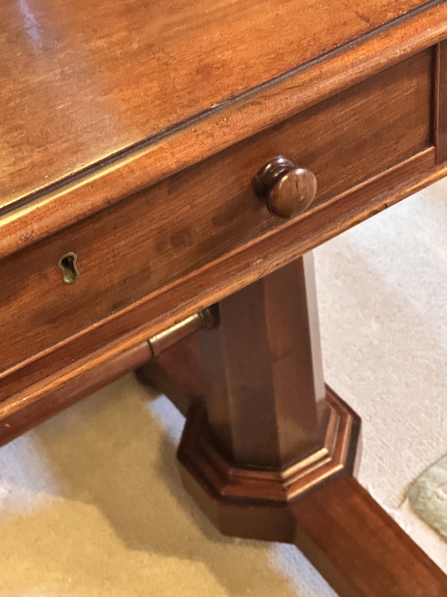 19th Century William IV Mahogany Library Writing Table - Image 3